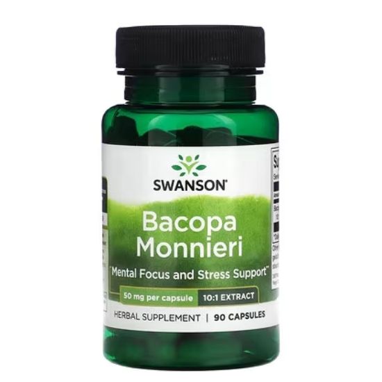 Bacopa Monniera 10:1 Extract, 50mg, 90 caps, Swanson - Vitax.ro