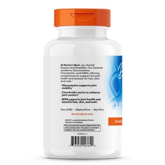 Glucosamine Chondroitin MSM cu OptiMSM, 360 caps, Doctor's Best - Vitax.ro