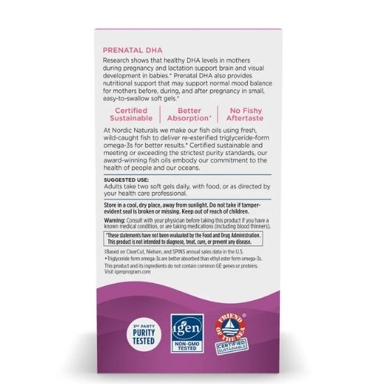 Prenatal DHA Fish Oil, 90 softgels, Nordic Naturals - Vitax.ro