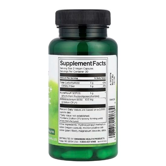 Probiotic + Prebiotic Fiber, 60 vcaps, Swanson - Vitax.ro