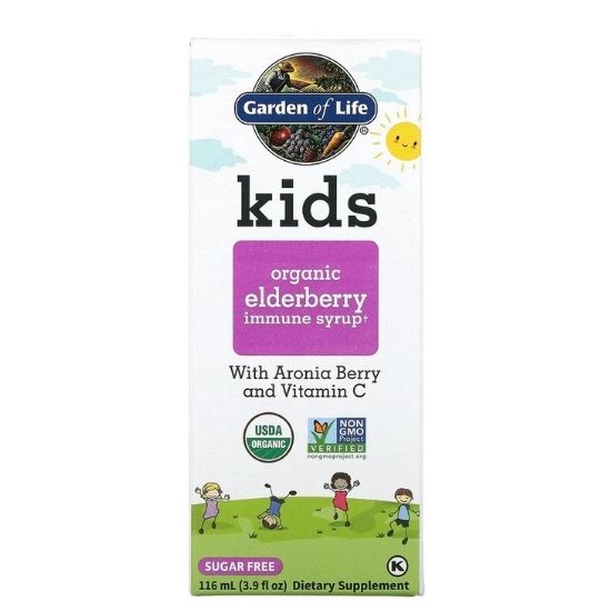 Kid's Organic Elderberry Immune Syrup, 116 ml, Garden of Life - Vitax.ro