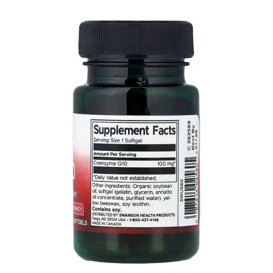 CoQ10, 100mg, 50 softgels, Swanson - Vitax.ro