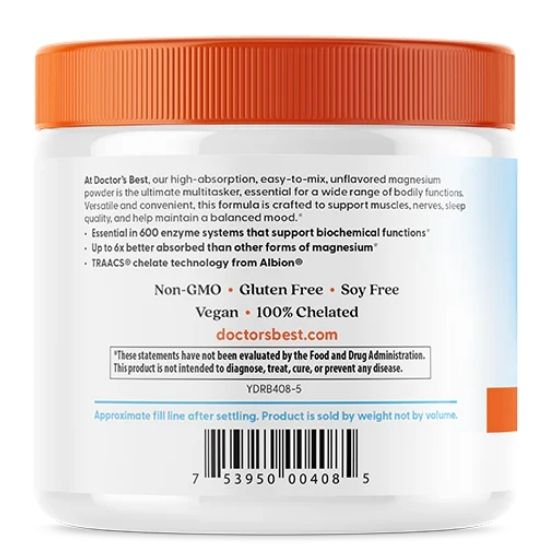 High Absorption Magnesium, Powder, 200g, Doctor's Best - Vitax.ro