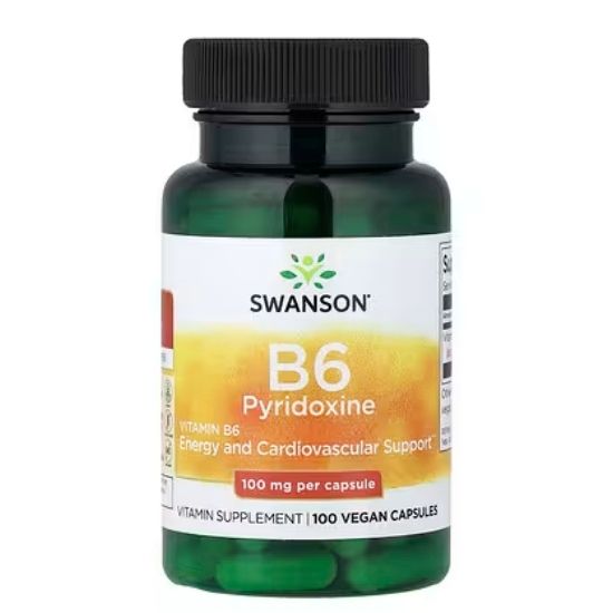 B6 Pyridoxine, 100mg, 100 caps, Swanson - Vitax.ro