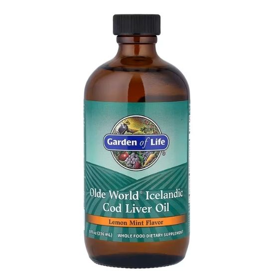 Olde World Icelandic Cod Liver Oil, Lemon Mint, 236 ml, Garden of Life - Vitax.ro