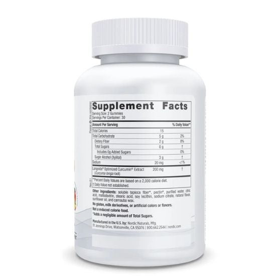Zero Sugar Curcumin Gummies, 60 gummies, Nordic Naturals - Vitax.ro