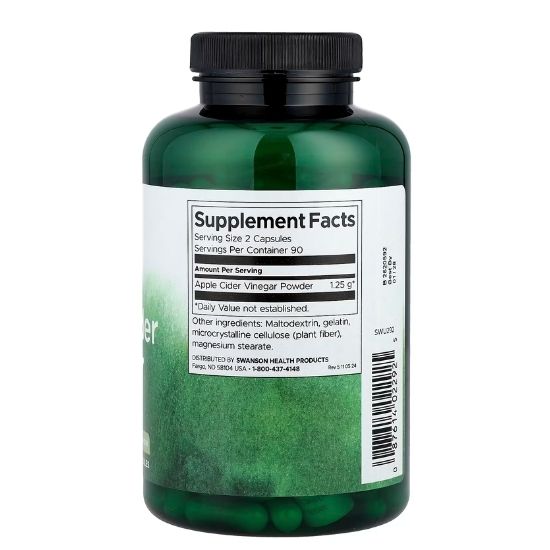 Apple Cider Vinegar, 625 mg High Potency, 180 caps, Swanson - Vitax.ro