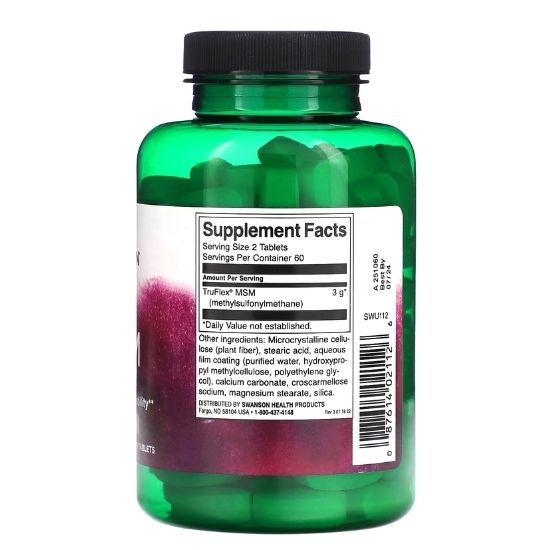 MSM Methylsulfonylmethane, 1500mg, 120 tabs, Swanson - Vitax.ro