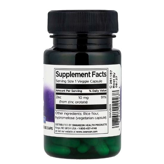 Zinc Orotate, 60 vcaps, Swanson - Vitax.ro