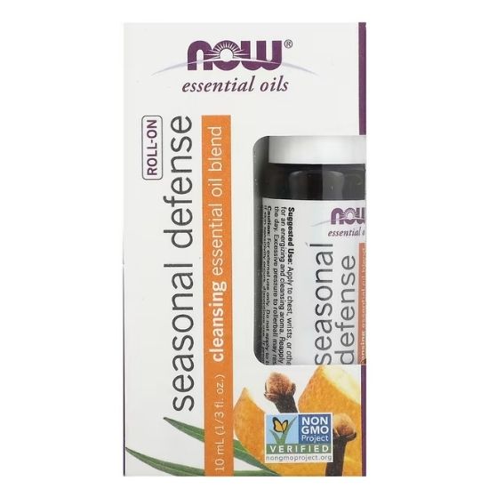 Essential Oil Roll-On, Seasonal Defense, 10 ml, NOW Foods - Vitax.ro