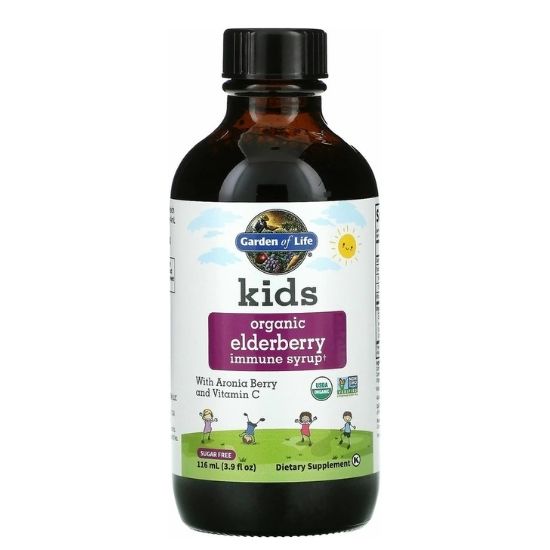 Kid's Organic Elderberry Immune Syrup, 116 ml, Garden of Life - Vitax.ro
