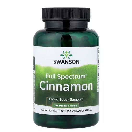 Full Spectrum Cinnamon, 375mg, 180 caps, Swanson - Vitax.ro