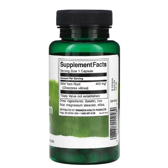 Full Spectrum Wild Yam, 400mg, 60 caps, Swanson - Vitax.ro