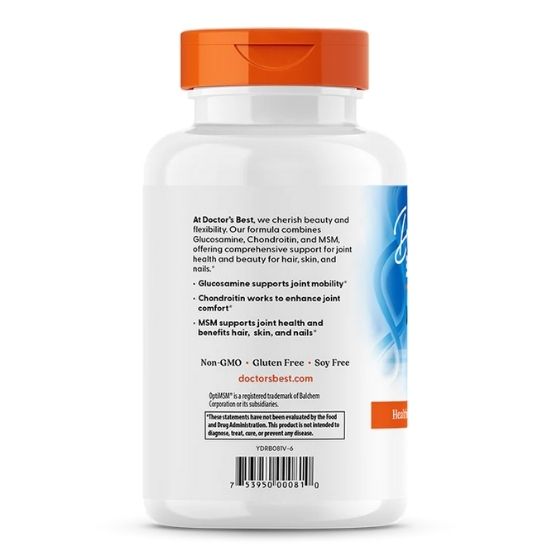 Glucosamine Chondroitin MSM cu OptiMSM, 240 caps, Doctor's Best - Vitax.ro
