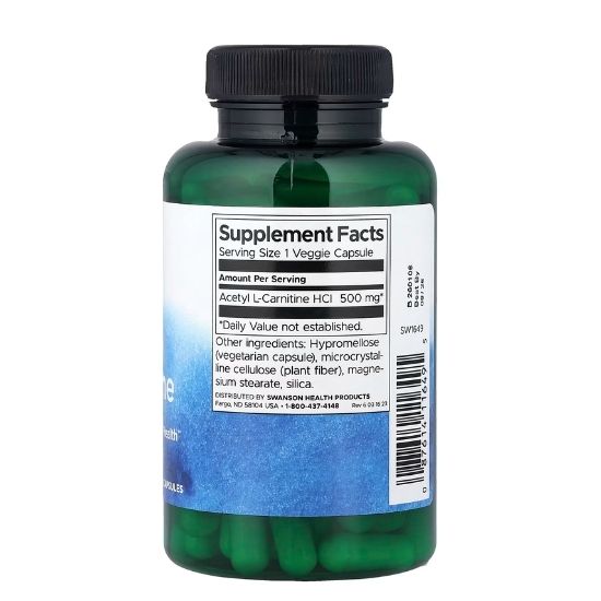 Acetyl-L-Carnitine, 500mg, 100 vcaps, Swanson - Vitax.ro