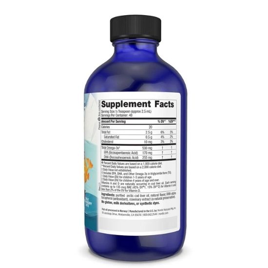 Children's DHA 530mg Omega-3, Strawberry, 119 ml, Nordic Naturals - Vitax.ro