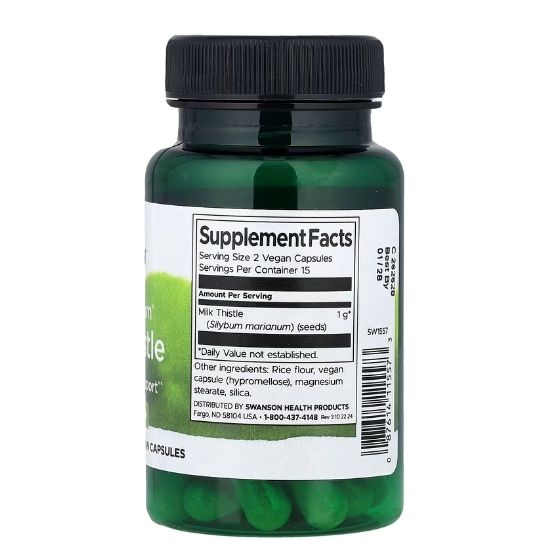 Full Spectrum Milk Thistle, 500mg, 30 caps, Swanson - Vitax.ro