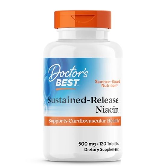 Time-release Niacin with niaXtend, 500mg, 120 tabs, Doctor's Best - Vitax.ro