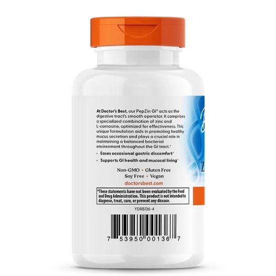 PepZin GI, Zinc-L-Carnosine Complex, 120 vcaps, Doctor's Best - Vitax.ro