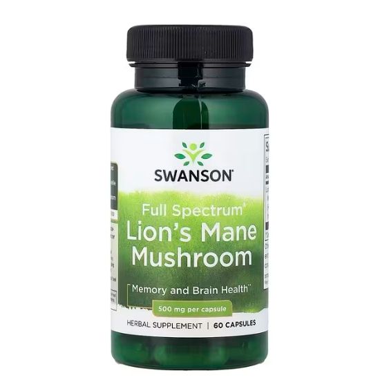 Full Spectrum Lion's Mane Mushroom, 500mg, 60 caps, Swanson - Vitax.ro