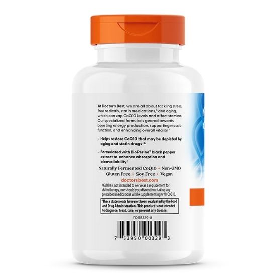 High Absorption CoQ10 cu BioPerine, 200mg, 180 vcaps, Doctor's Best - Vitax.ro