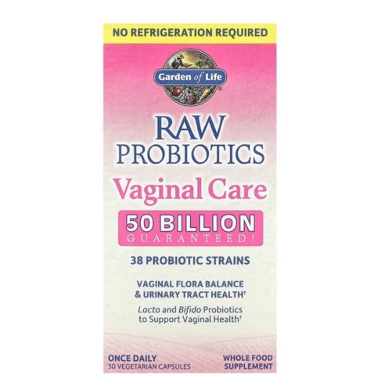 Raw Probiotics Vaginal Care (Shelf-Stable), 30 vcaps, Garden of Life - Vitax.ro