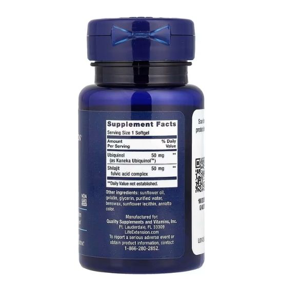 Super Ubiquinol CoQ10 with Enhanced Mitochondrial Support, 50mg, 100 softgels, Life Extension - Vitax.ro