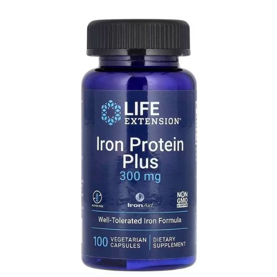Iron Protein Plus, 300mg, 100 vcaps, Life Extension - Vitax.ro