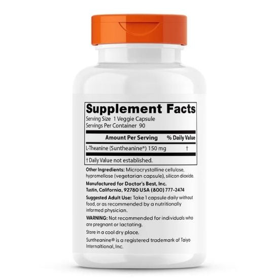 L-Theanine with Suntheanine, 150mg, 90 vcaps, Doctor's Best - Vitax.ro