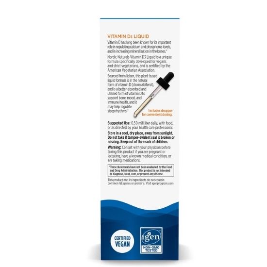 Vitamin D3 Vegan, 1000 IU, 30 ml, Nordic Naturals - Vitax.ro