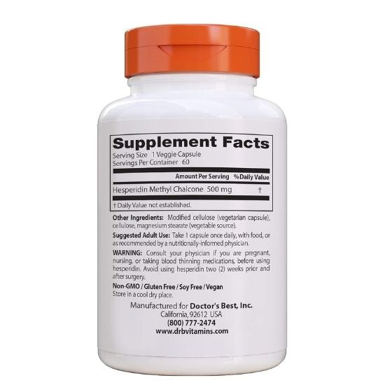 Hesperidin Methyl Chalcone, 500mg, 60 vcaps, Doctor's Best - Vitax.ro