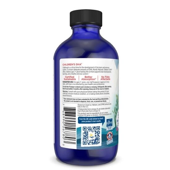 Children's DHA 530mg Omega-3, Strawberry, 119 ml, Nordic Naturals - Vitax.ro