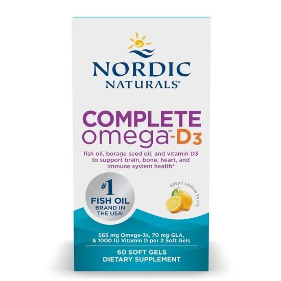 Complete Omega-D3, 565mg, Lemon, 60 softgels, Nordic Naturals - Vitax.ro
