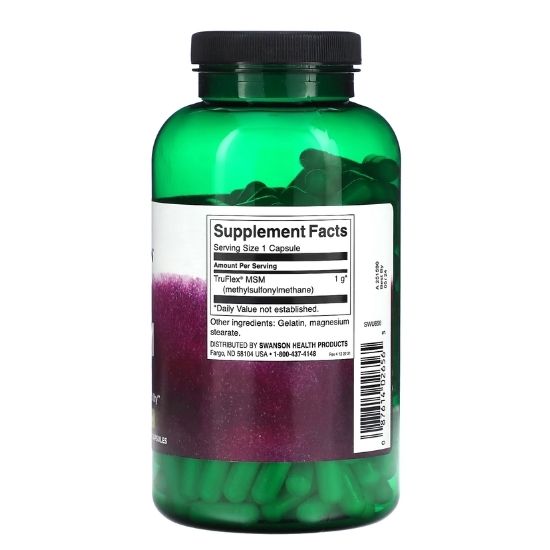 MSM Methylsulfonylmethane, 1000mg, 240 caps, Swanson - Vitax.ro