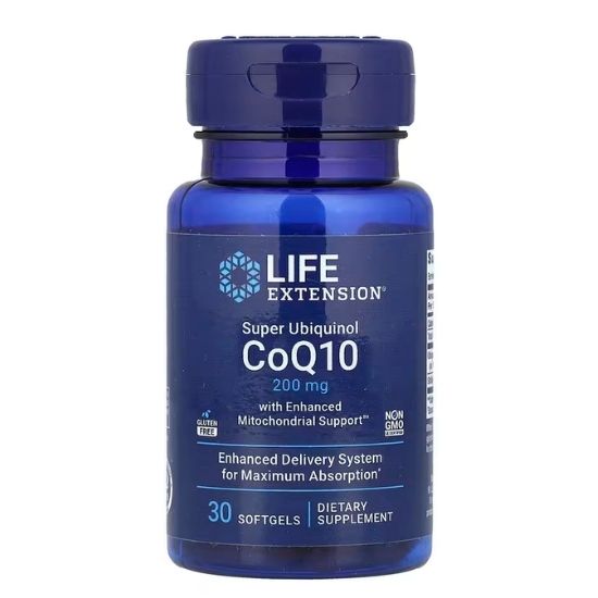 Super Ubiquinol CoQ10 200mg with Enhanced Mitochondrial Support, 30 softgels, Life Extension - Vitax.ro