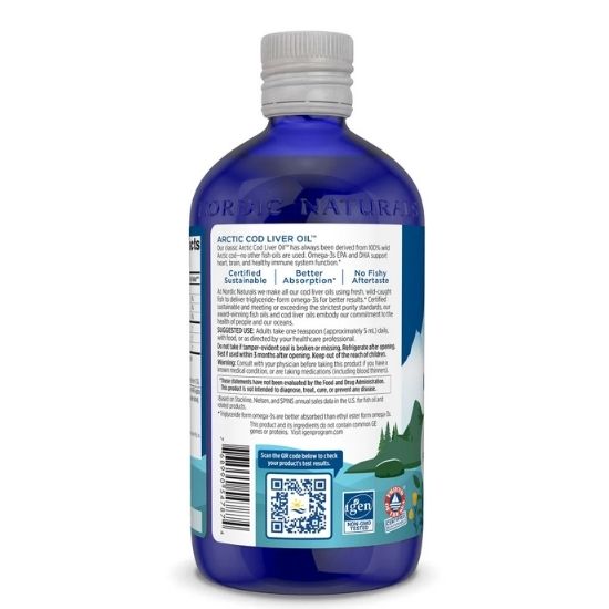 Arctic Cod Liver Oil, 1060mg, Orange, 473 ml, Nordic Naturals - Vitax.ro