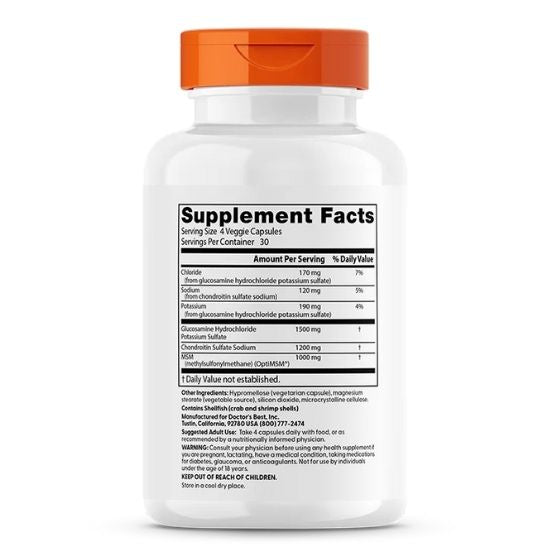 Glucosamine Chondroitin MSM with OptiMSM, 120 caps, Doctor's Best - Vitax.ro