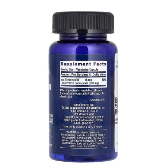 Iron Protein Plus, 300mg, 100 vcaps, Life Extension - Vitax.ro