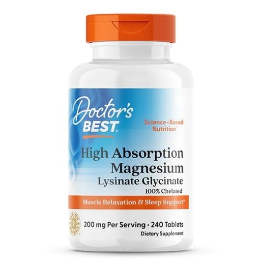 High Absorption Magnesium, 200mg Per Serving, 240 tabs, Doctor's Best - Vitax.ro