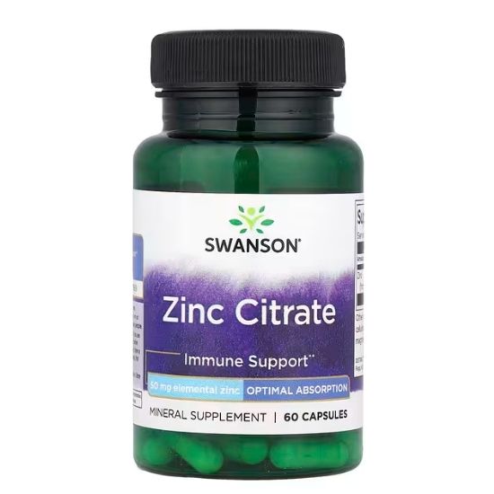 Zinc Citrate, 50mg, 60 caps, Swanson - Vitax.ro