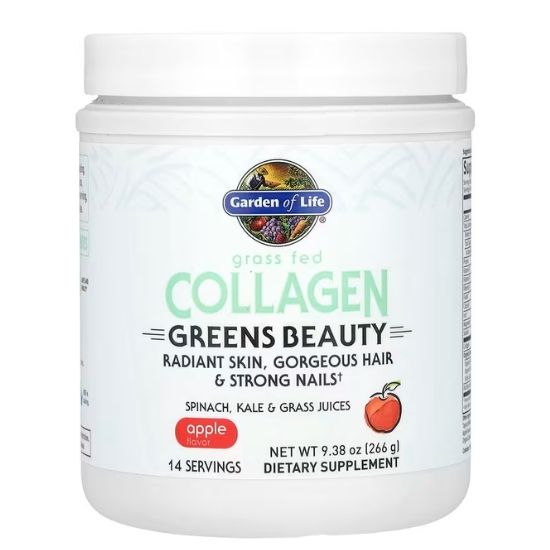 Grass Fed Collagen Greens Beauty, Apple, 266g, Garden of Life - Vitax.ro