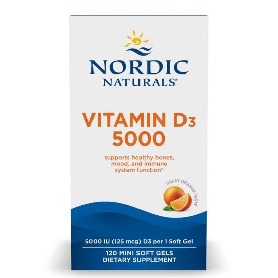 Vitamin D3 5000, 5000 IU Orange, 120 softgels, Nordic Naturals - Vitax.ro