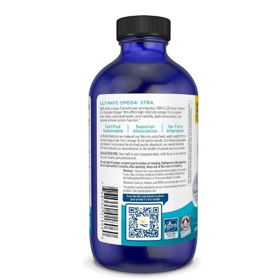 Ultimate Omega Xtra, 3400mg, Lemon, 237 ml, Nordic Naturals - Vitax.ro