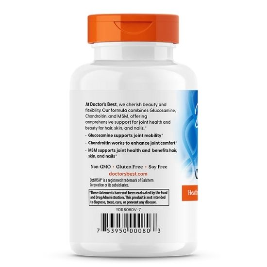 Glucosamine Chondroitin MSM with OptiMSM, 120 caps, Doctor's Best - Vitax.ro