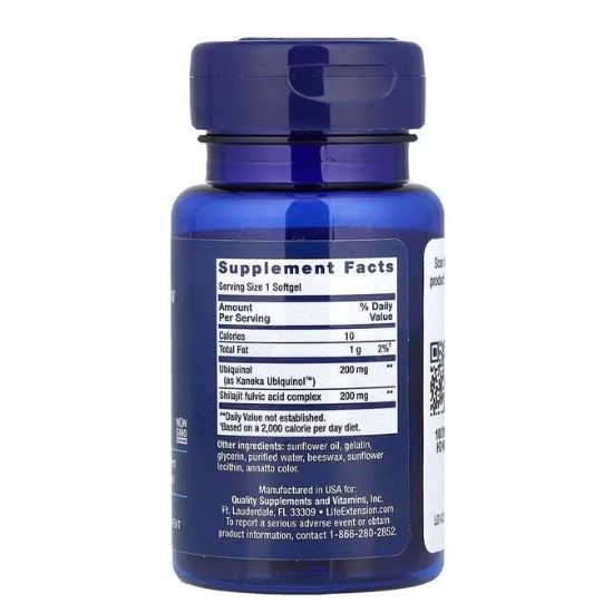 Super Ubiquinol CoQ10 200mg with Enhanced Mitochondrial Support, 30 softgels, Life Extension - Vitax.ro