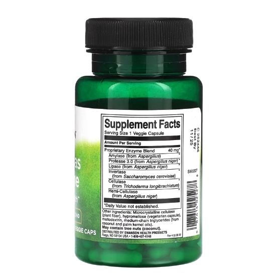 Anti-Gas Enzyme, 90 vcaps, Swanson - Vitax.ro