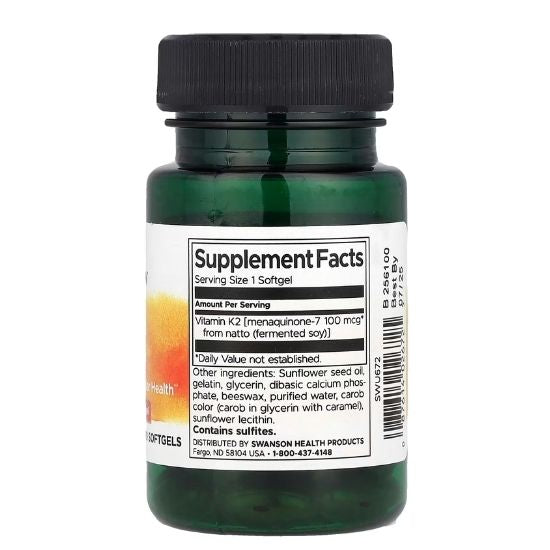 Vitamin K-2 - Natural, 100mcg, 30 softgels, Swanson - Vitax.ro