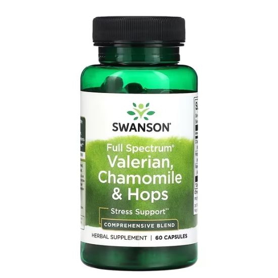 Full Spectrum Valerian, Chamomile & Hops, 60 caps, Swanson - Vitax.ro