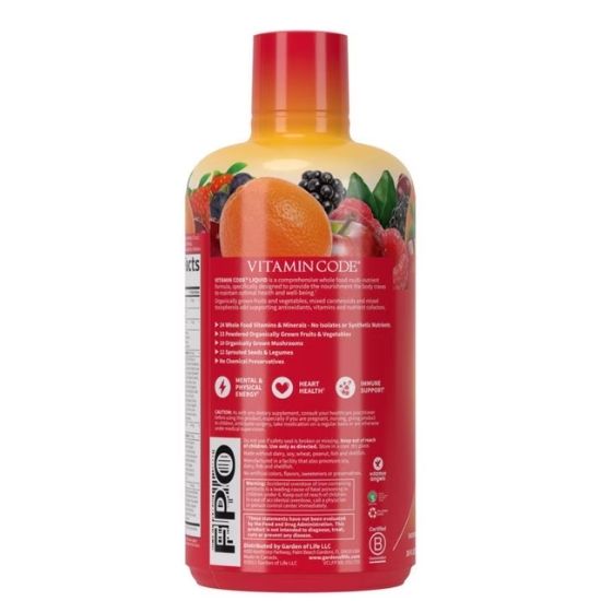 Vitamin Code Liquid Multivitamin, Fruit Punch, 900 ml, Garden of Life - Vitax.ro