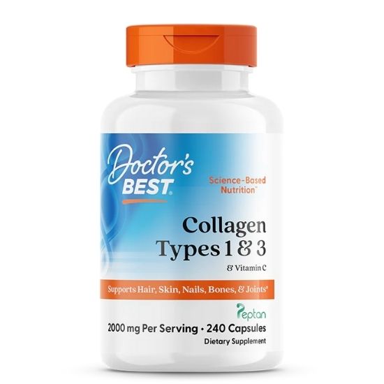 Collagen Types 1 and 3 cu Vitamina C, 500mg, 240 caps, Doctor's Best - Vitax.ro